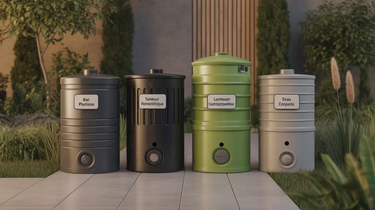 Comparatif composteur de jardin bac tambour seau