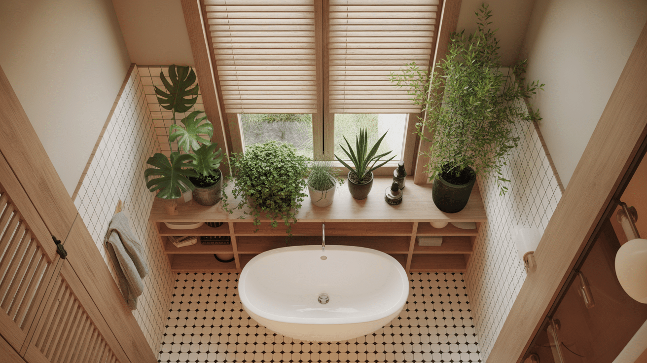 Entretien facile plantes salle de bain drainage arrosage fenêtre
