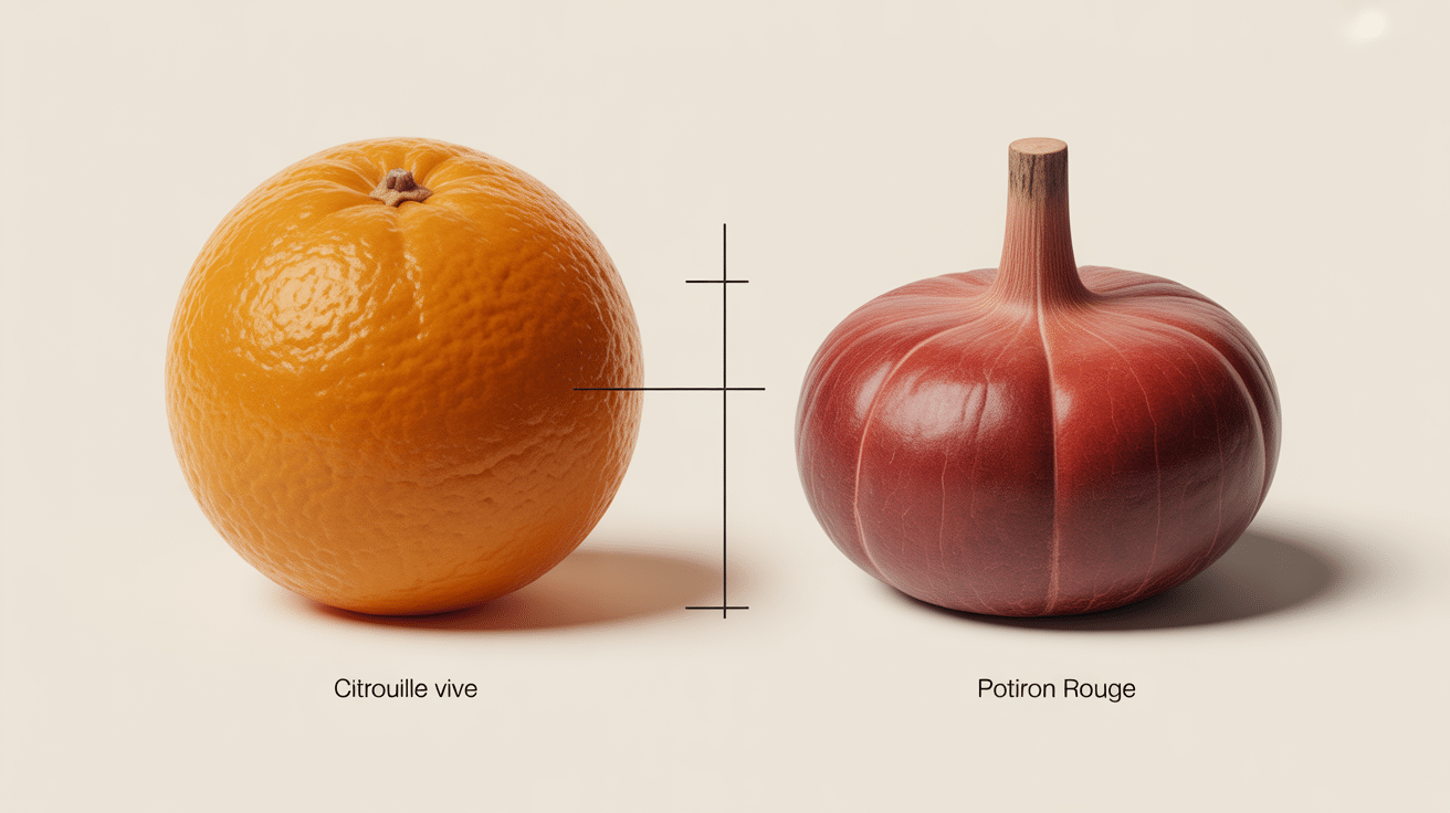 differences visuelles citrouille potiron pedoncule