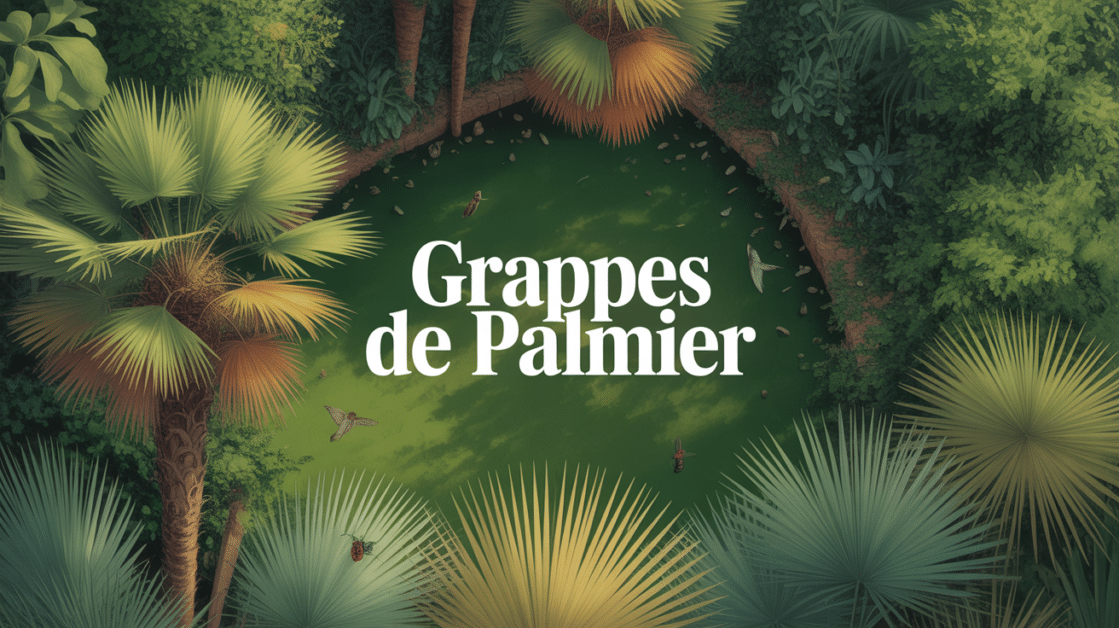 grappes de palmier visibles dans jardin avec oiseaux