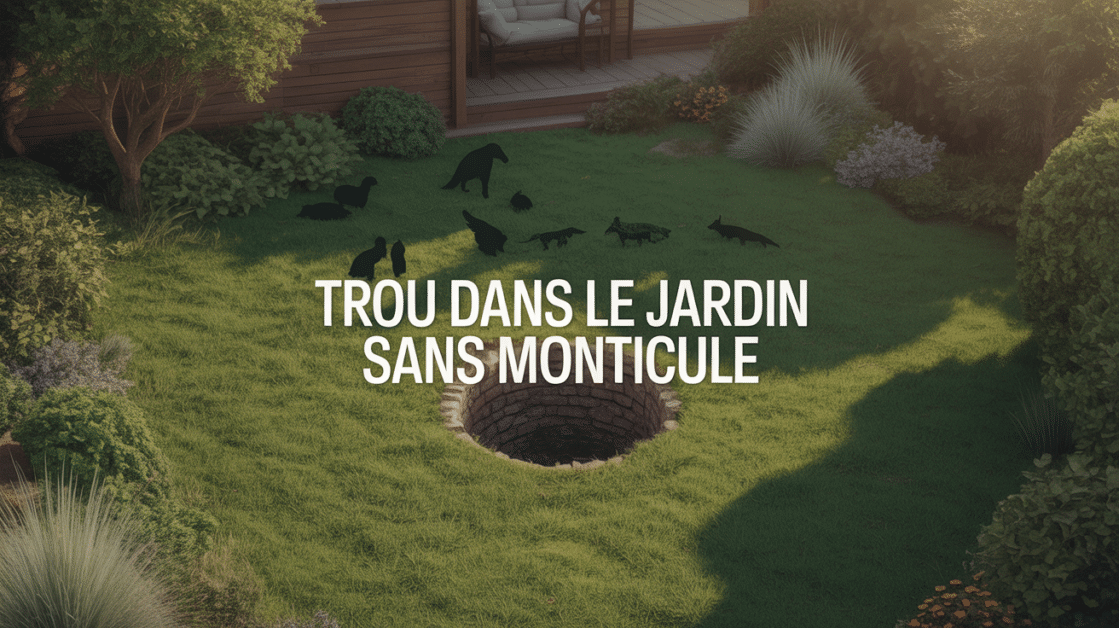trou dans le jardin sans monticule pelouse animaux