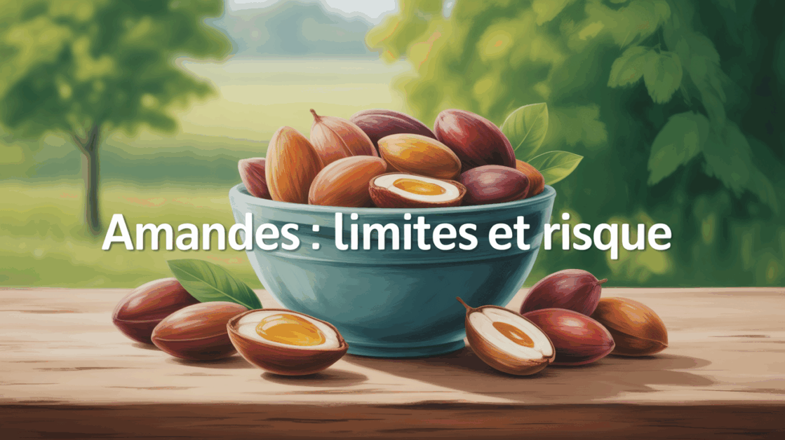 bol d'amandes sur table texte limites et risques