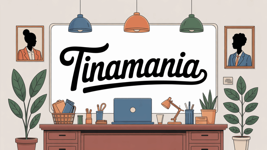 Illustration bureau moderne accessoires maison Tinamania