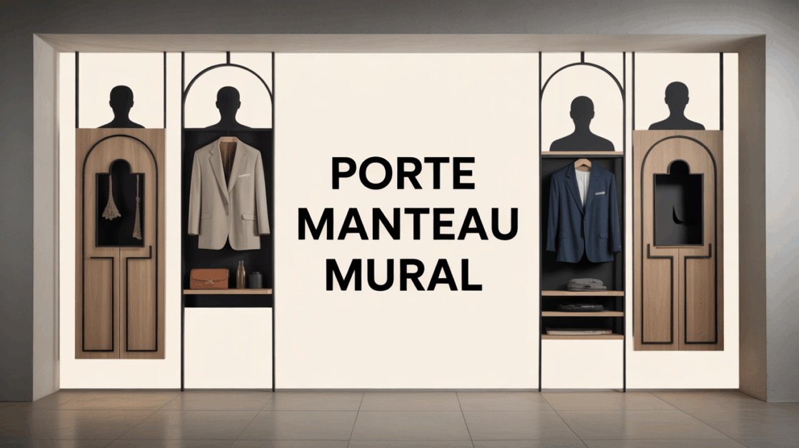 porte manteau mural en bois metal bambou design pratique