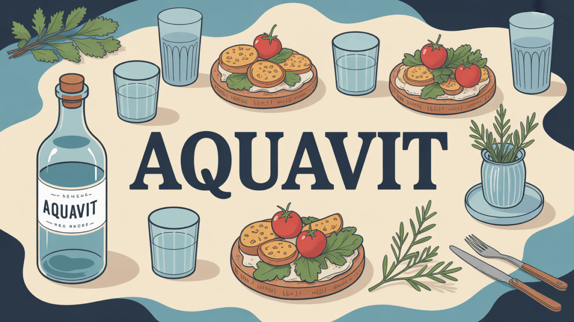 table nordique conviviale avec aquavit et tartines