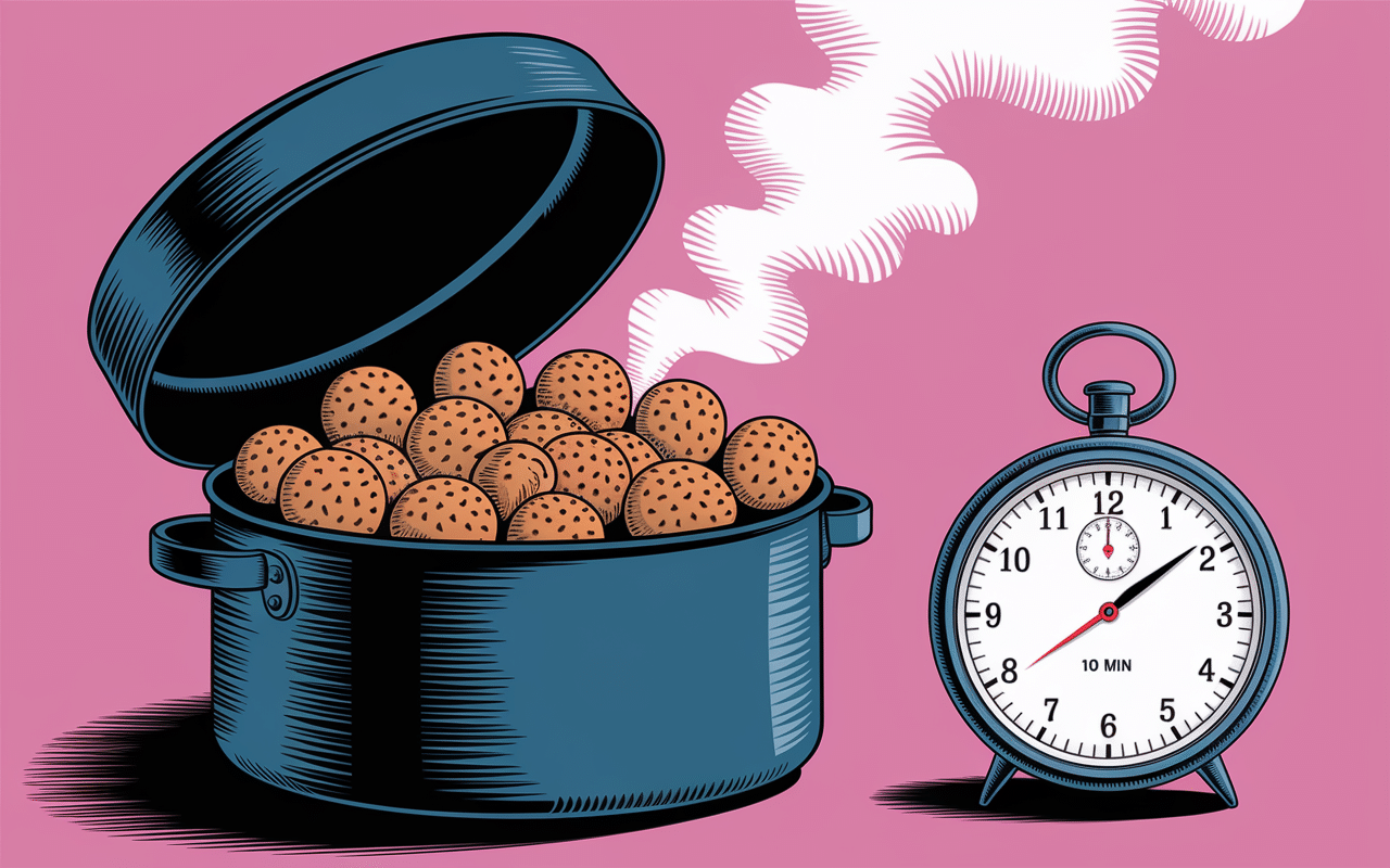 Panier vapeur avec choux de Bruxelles et minuteur 10 min