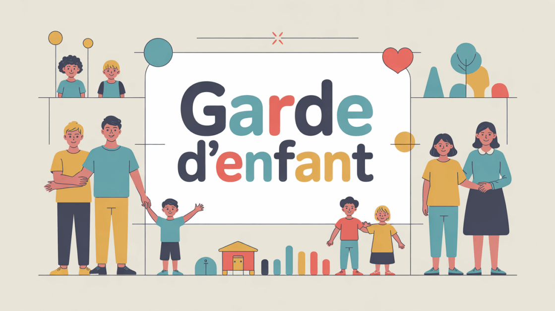 famille et assistante maternelle devant tableau gestion garde d'enfant