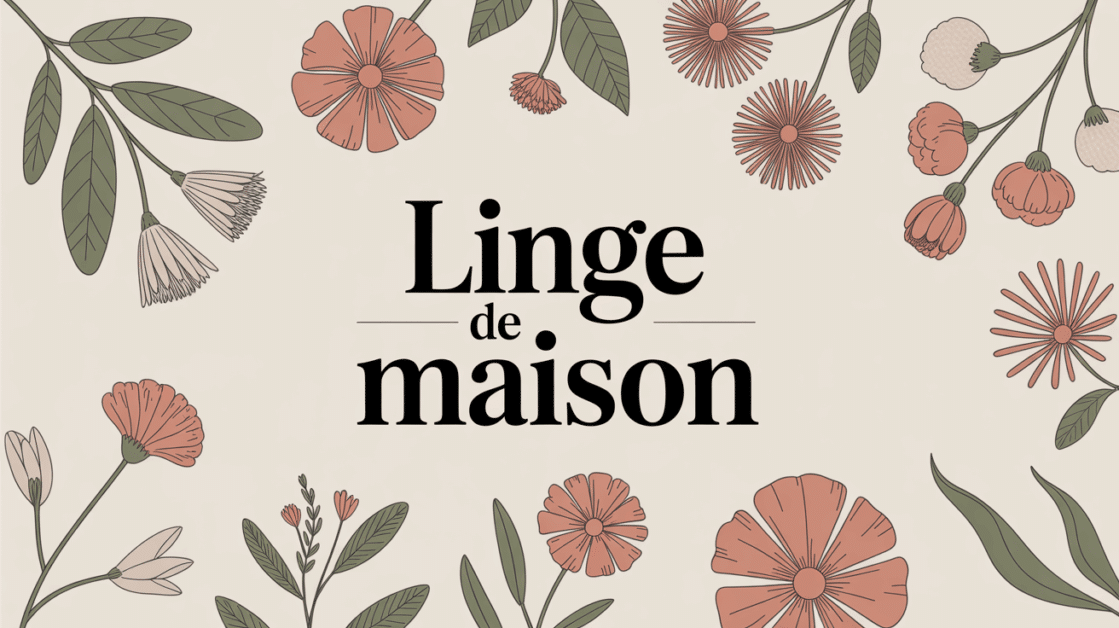 Composition linge de maison coton lin floral