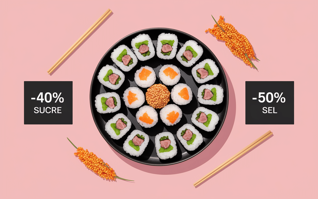 sushis riz kenko moins sucre sel chia fibres