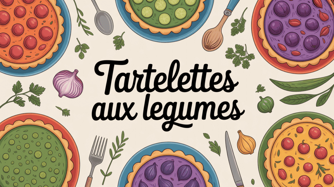 Vue zénithale tartelettes aux legumes décor maison