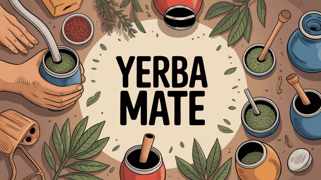 Illustration table conviviale yerba mate accessoires