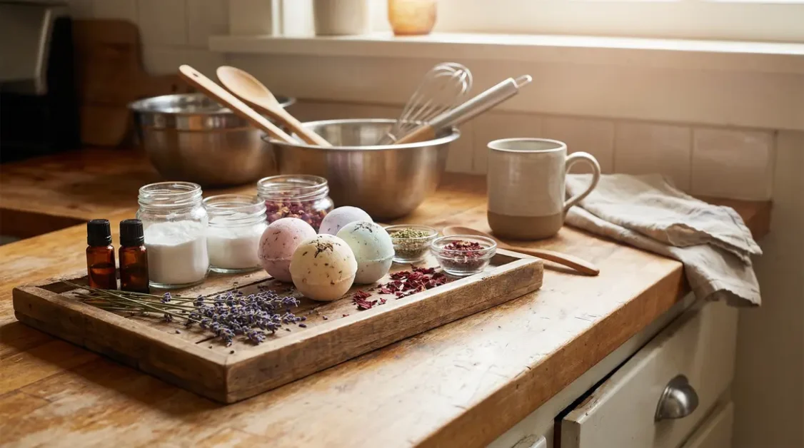 plateau bombes de bain maison ingredients naturels