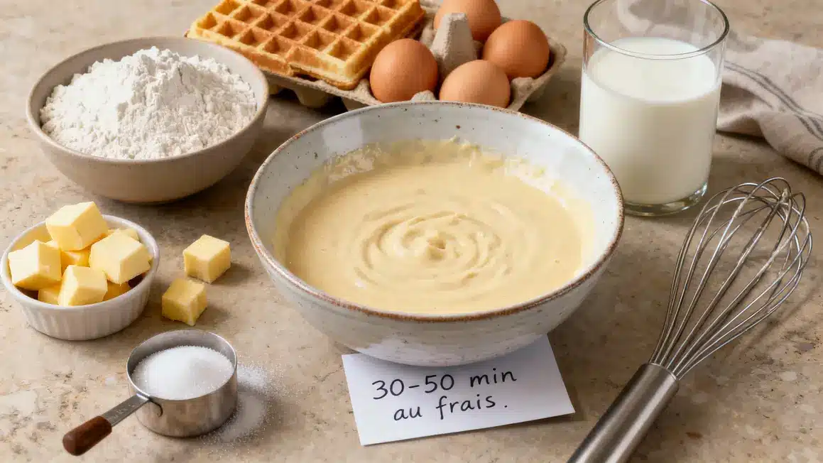 ingredients pate gaufres sucrees avec repos