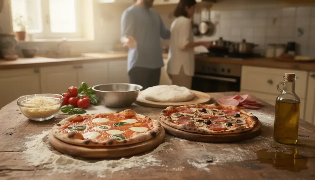 cuisine familiale avec pate a pizza italienne