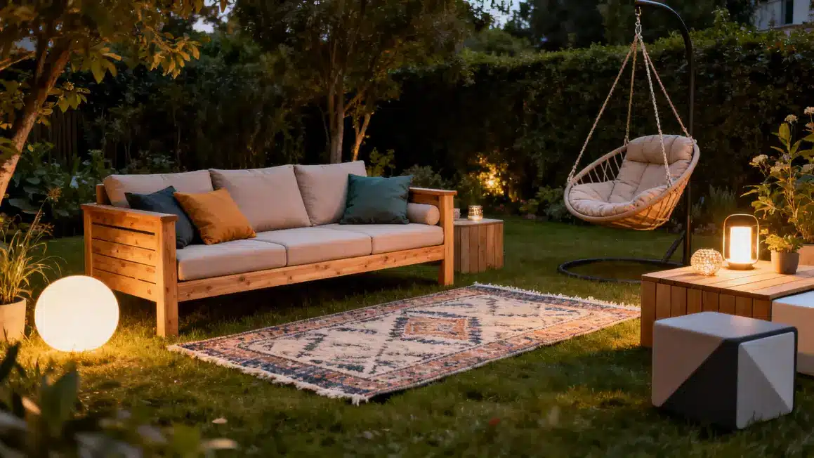 Salon de jardin modulable palettes convivial