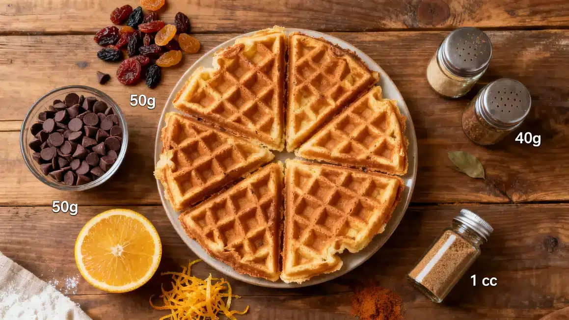 gaufres sucrees personnalisees pepites fruits zestes dosages