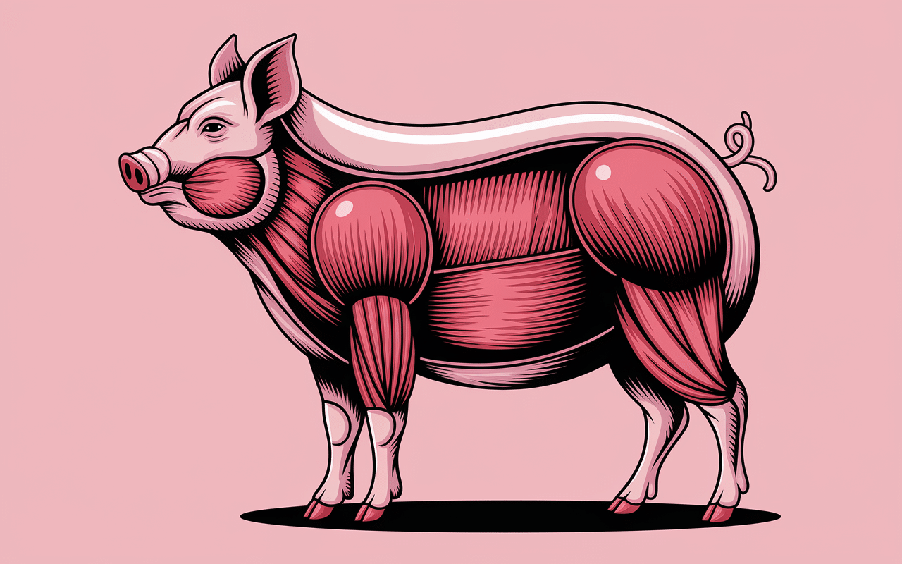 Schéma anatomie araignée de porc