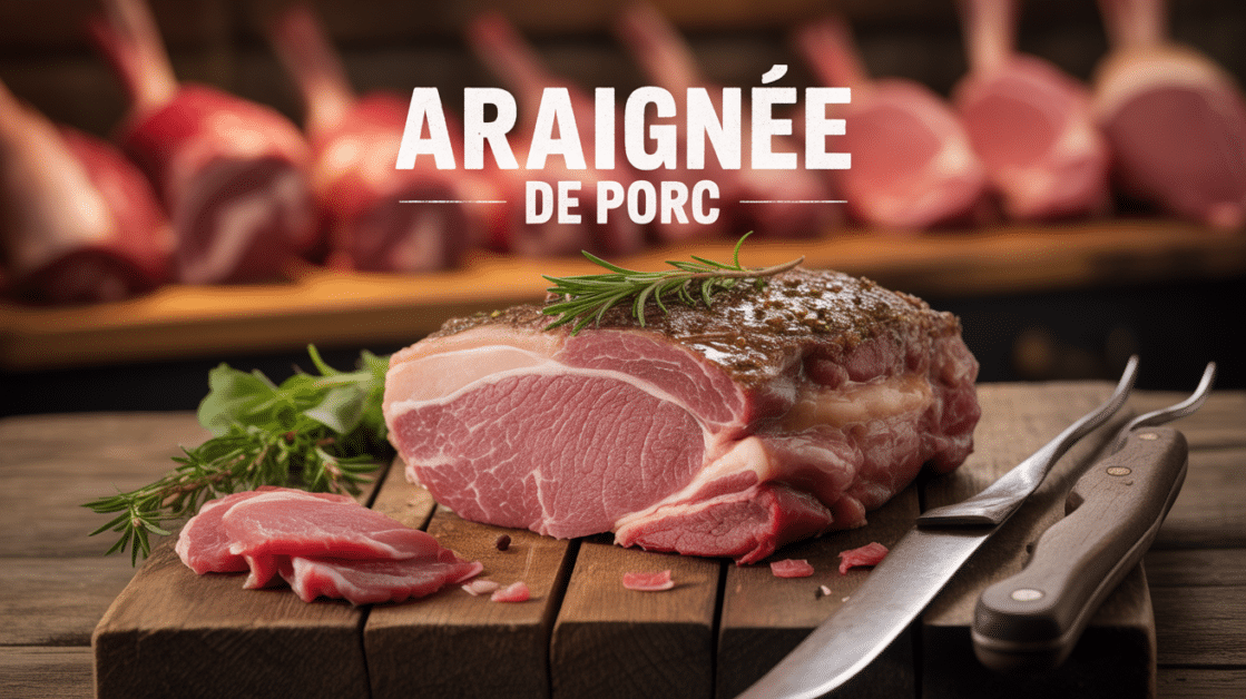 Gros plan araignée de porc juteuse sur planche