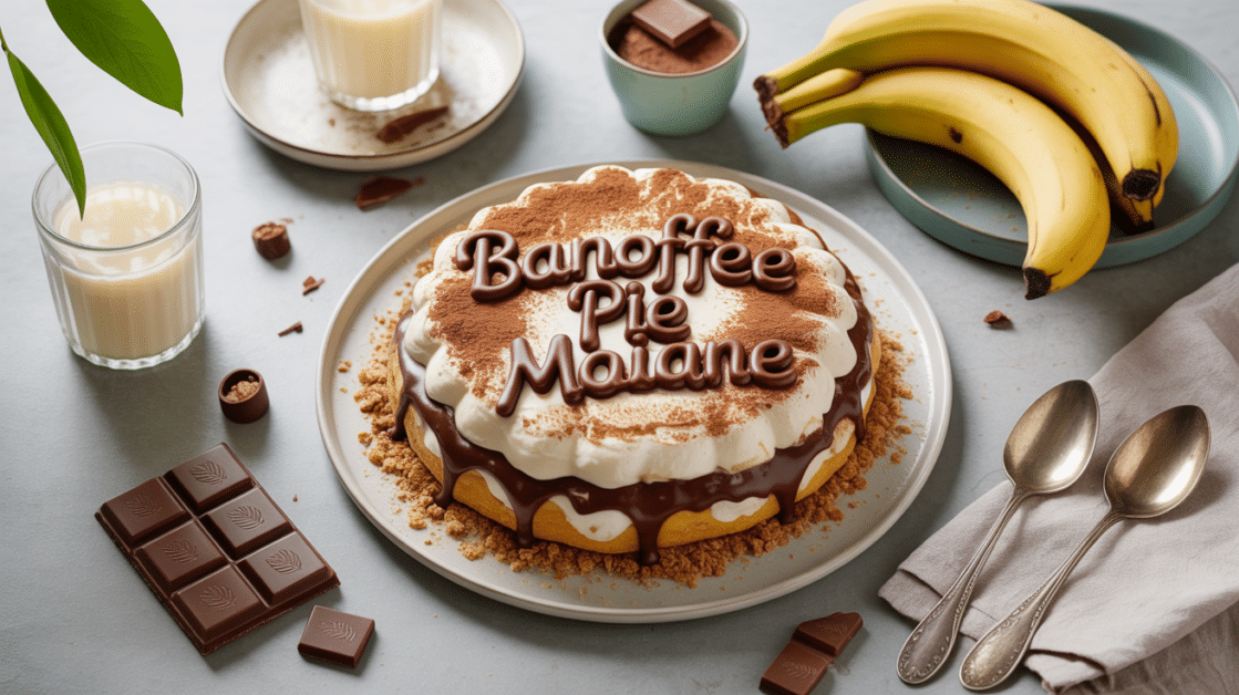 banoffee pie maison tranche chocolate bananes