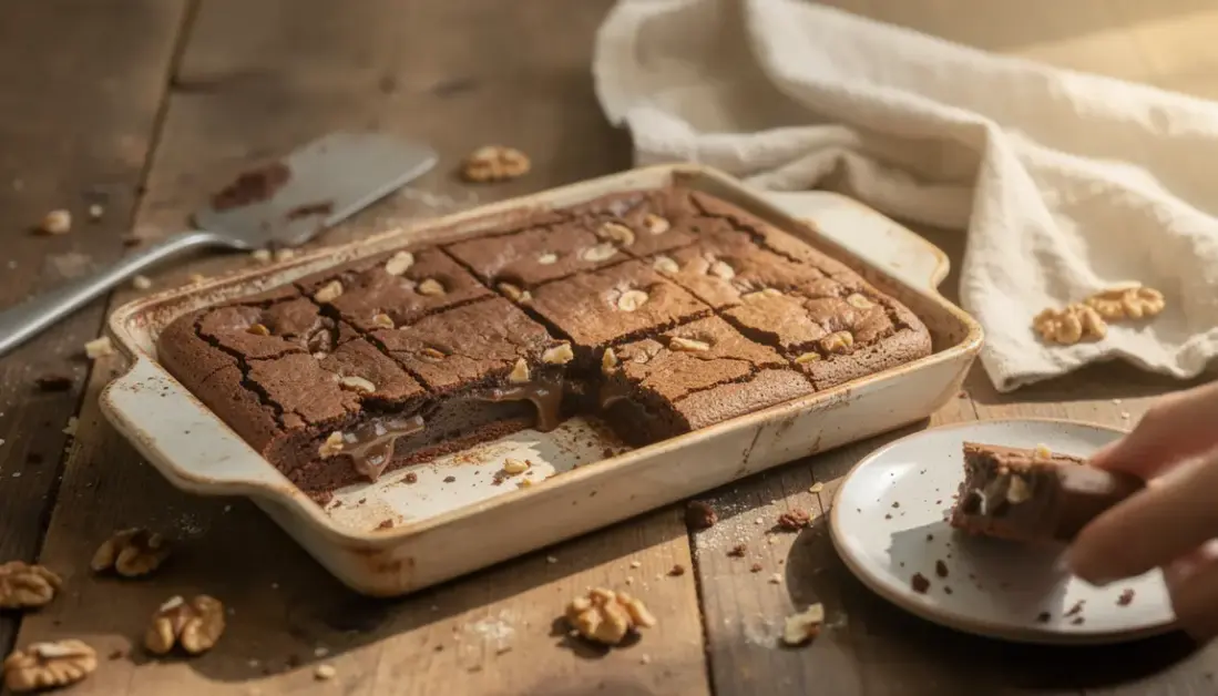 Brownie chocolat maison croûte craquante fondante