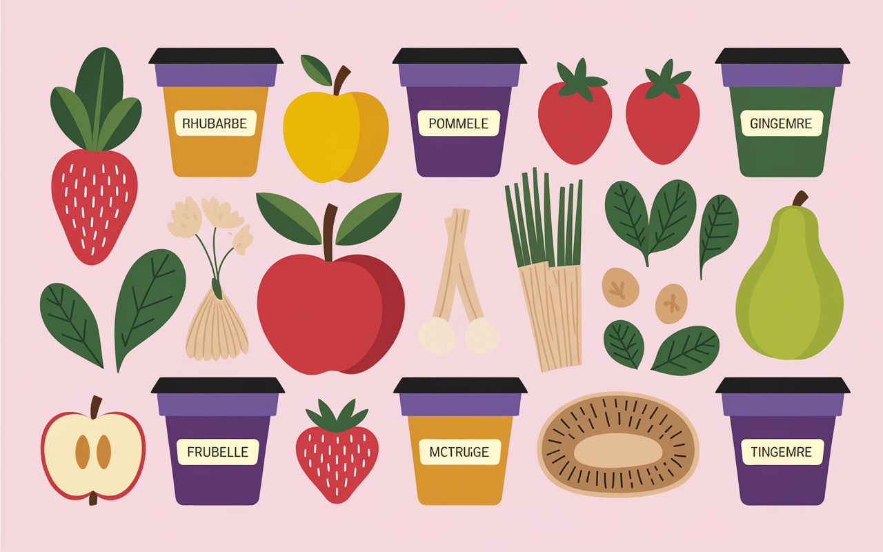 ingrédients et idées pour confiture de rhubarbe variée
