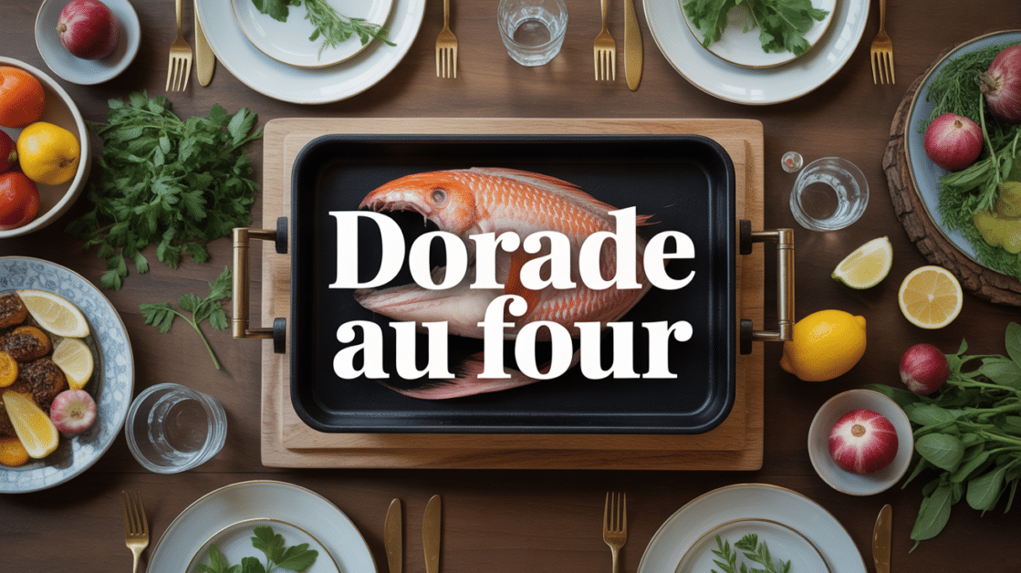 dorade au four servie en famille sur grande table