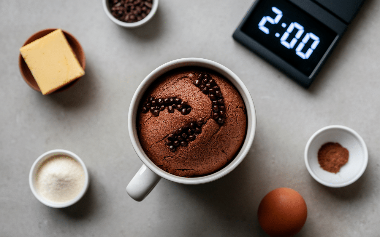 mug cake chocolat micro ondes ingrédients principaux