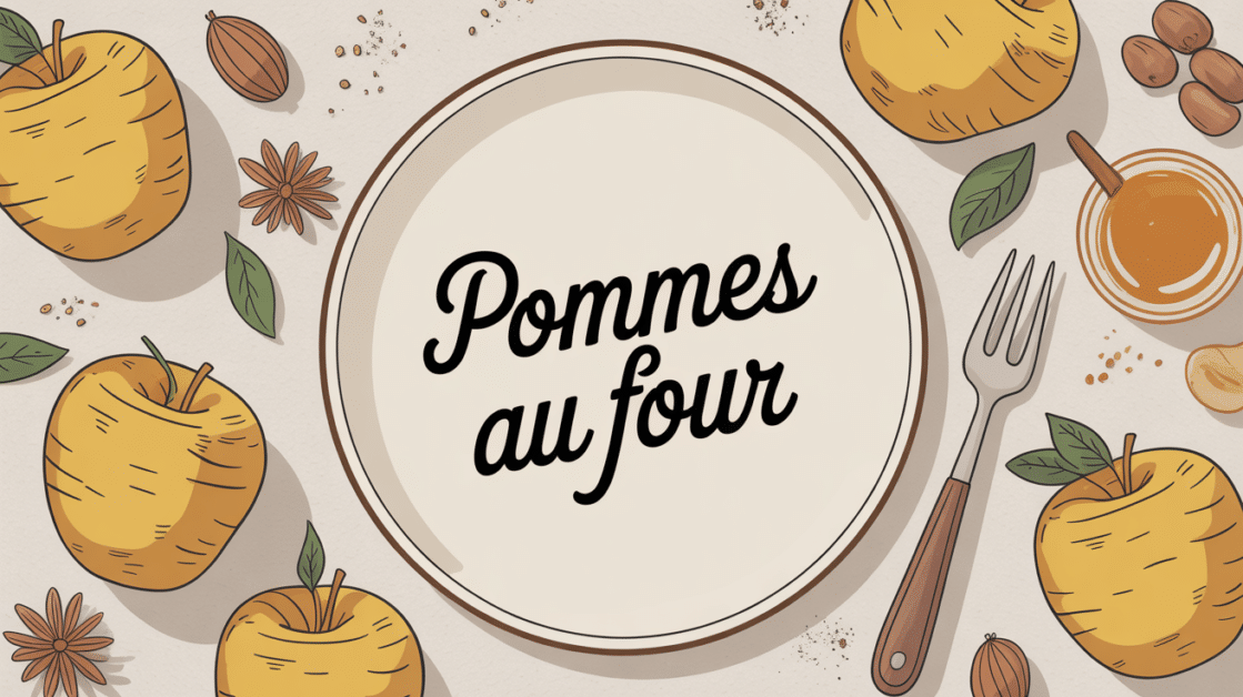 Gros plan pomme au four dorée avec épices et miel