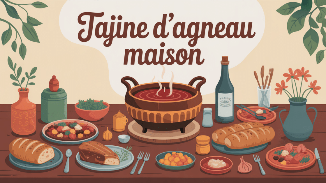 tajine agneau maison grande marmite table conviviale