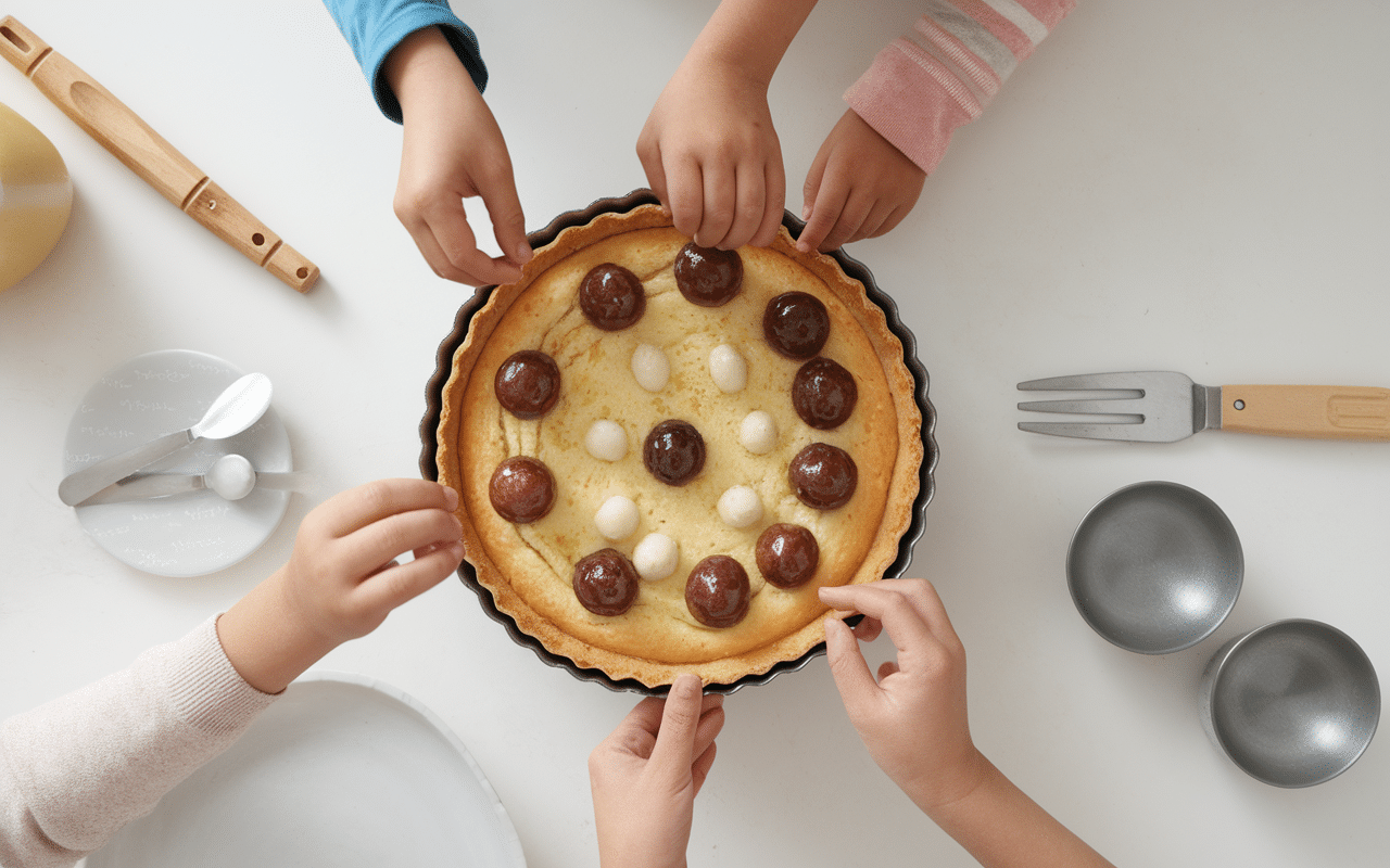 tarte poireaux dorée mains préparation atelier