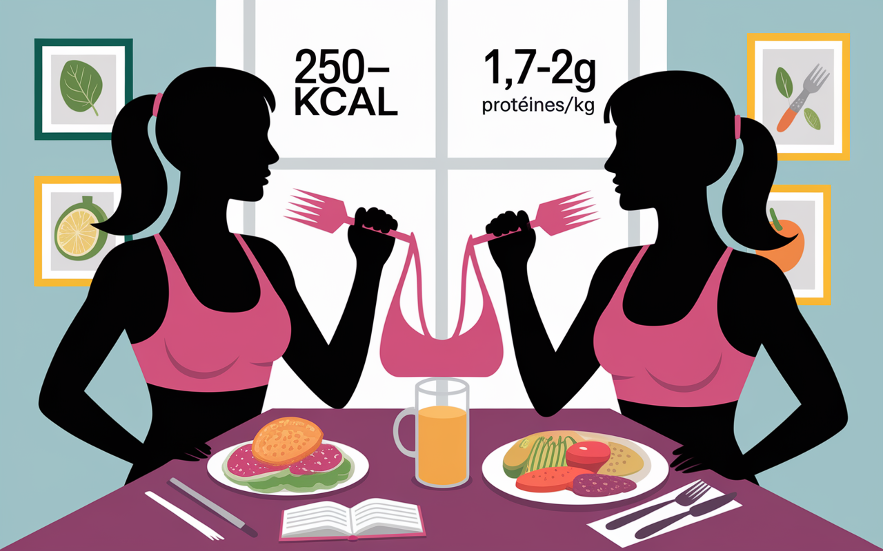 Image prise de masse musculaire repas equilibre et haltère