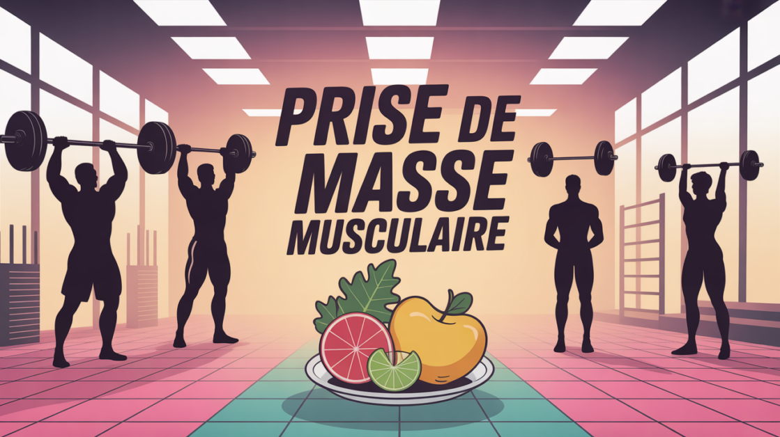 Illustration prise de masse musculaire salle sport assiette healthy