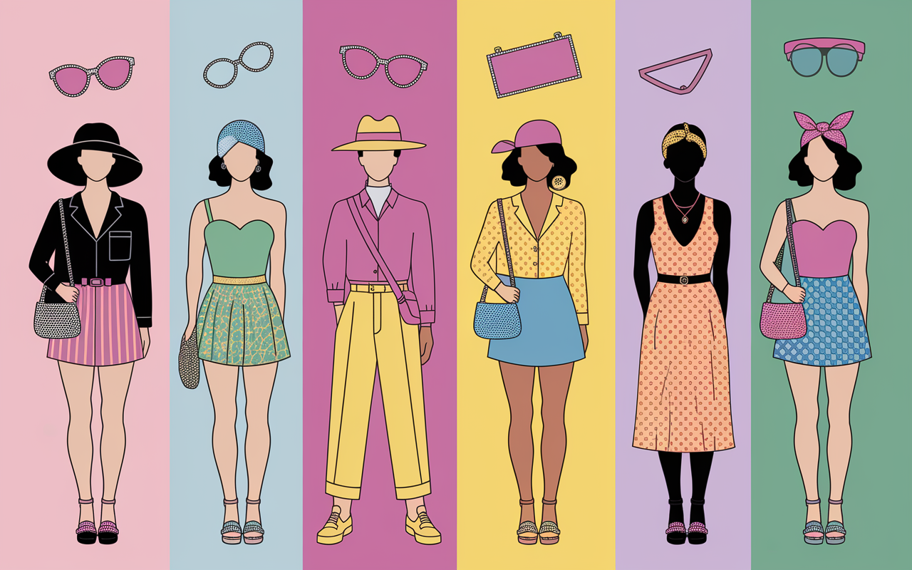 Personnages mixte look tenue annee 2000