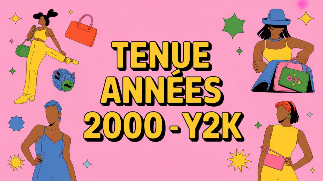 Illustration tenue annee 2000 style Y2K