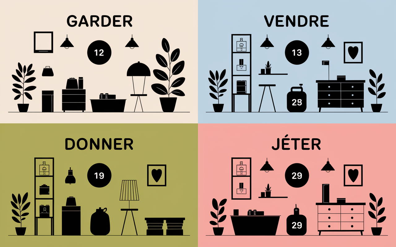 Etapes pour vider maison trier nettoyer objets