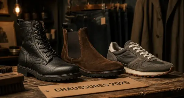 Chaussure homme tendance 2025 : boots et sneakers, 4 styles incontournables