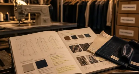 Créer sa marque de vetement : tech pack et tissus en atelier
