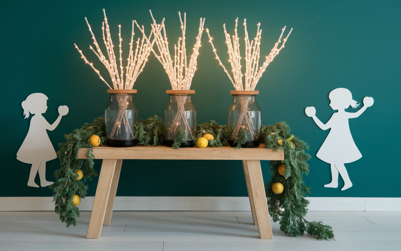 decoration noel exterieur diy couronne bougies enfants