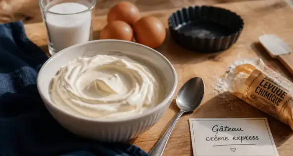 Dessert crème fraîche rapide, crème onctueuse au bol et cuillère