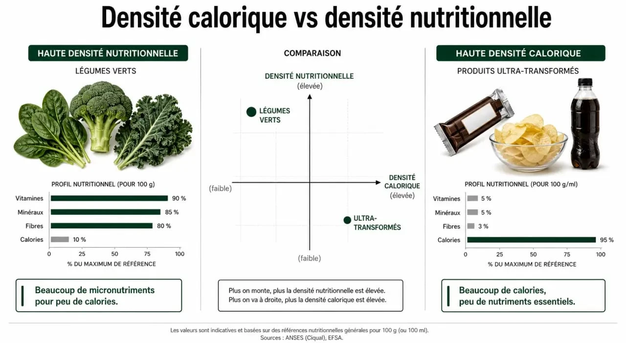 Infographie sur la densité nutritionnelle pour la perte de poids