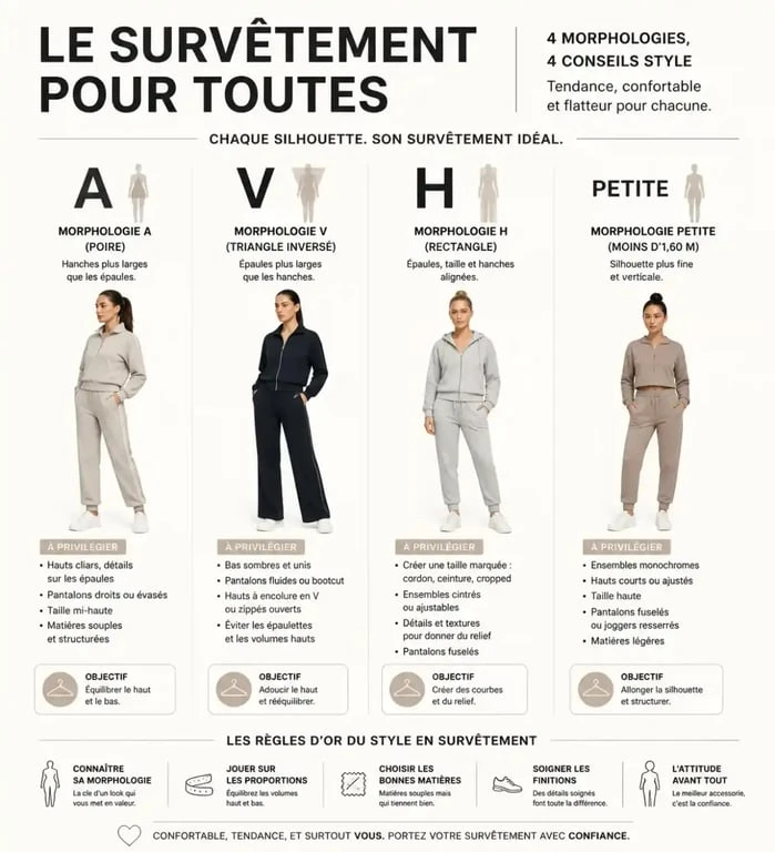 Conseils de style pour choisir son survêtement tendance femme selon sa morphologie