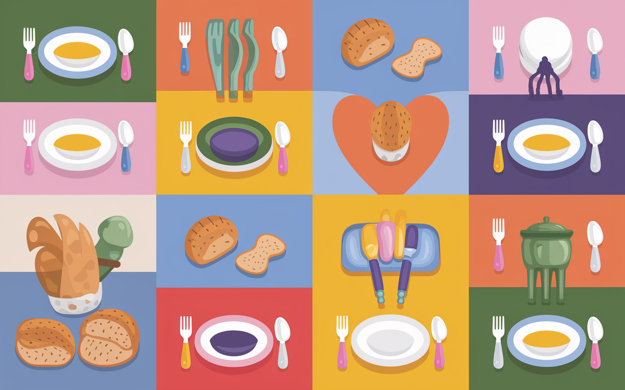 exemples visuels jeux de mots autour de la cuisine, vignettes humoristiques