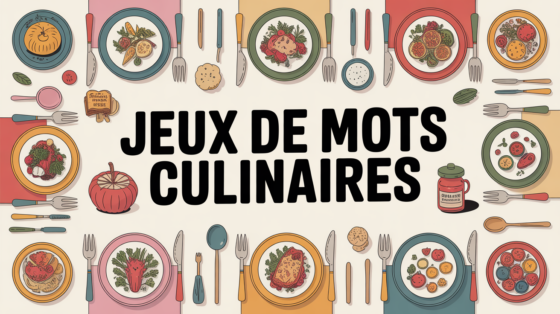 image de table créative avec jeux de mots autour de la cuisine