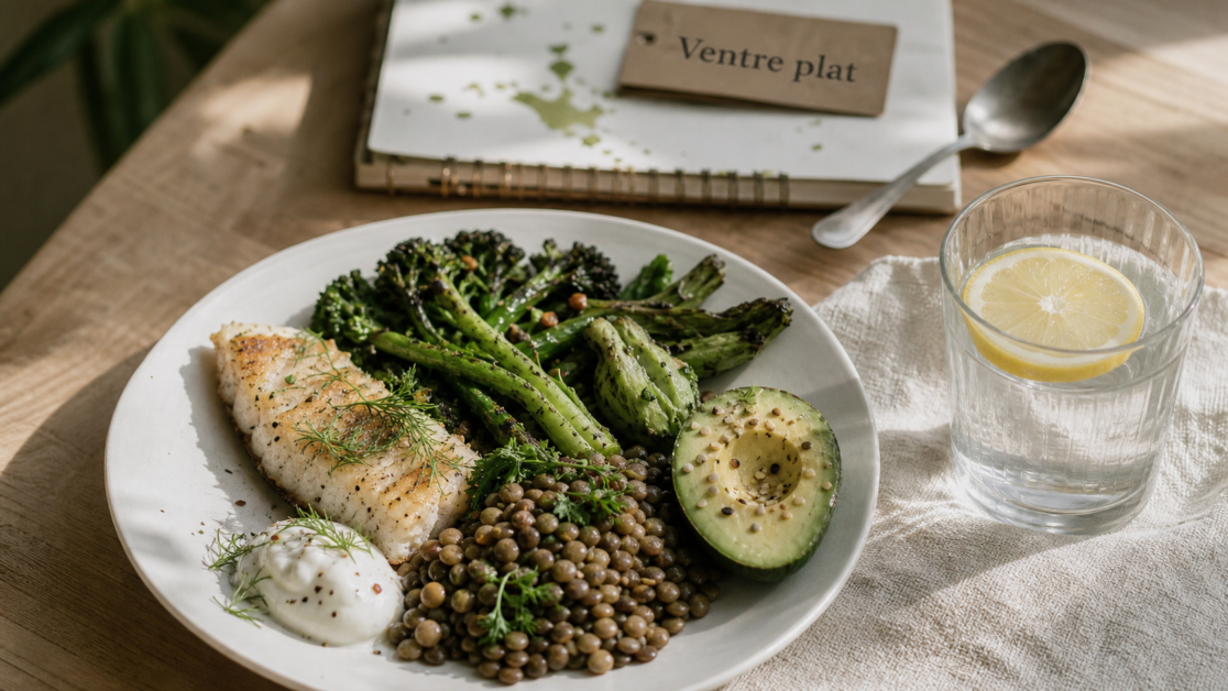 Maigrir du ventre alimentation : assiette équilibrée pour ventre plat