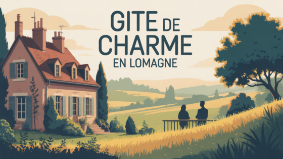 Maison Bardé ancienne, silhouettes sur terrasse, campagne Lomagne