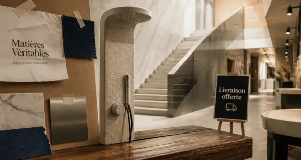 Mon amenagement maison : douche design en showroom moderne