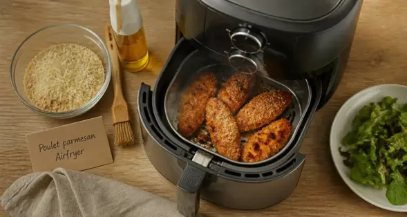 Recette facile air fryer : poulet parmesan croustillant, vapeur légère