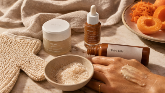 Teint hâlé sans soleil : gommage et sérum teinté