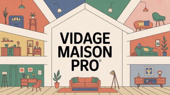 Vidage maison, vue stylisée ouverte