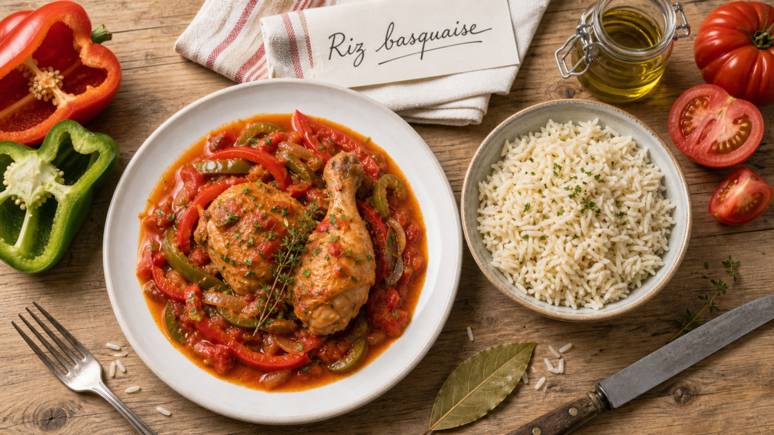 Accompagnement poulet basquaise : riz pilaf pour ne pas écraser la sauce